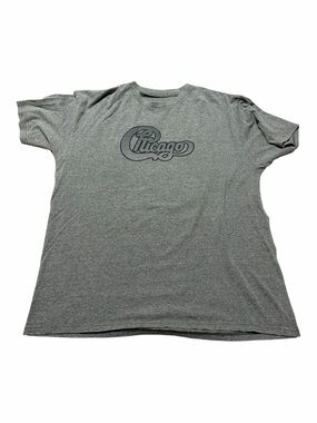 Chicago Gray Crewneck Short Sleeve Band Tee Back Graphic Tour Dates Size XL